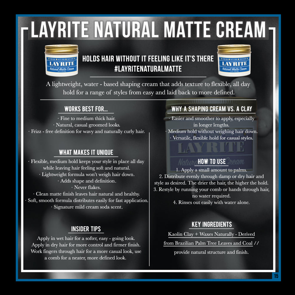 Layrite Deluxe Natural Matte Cream