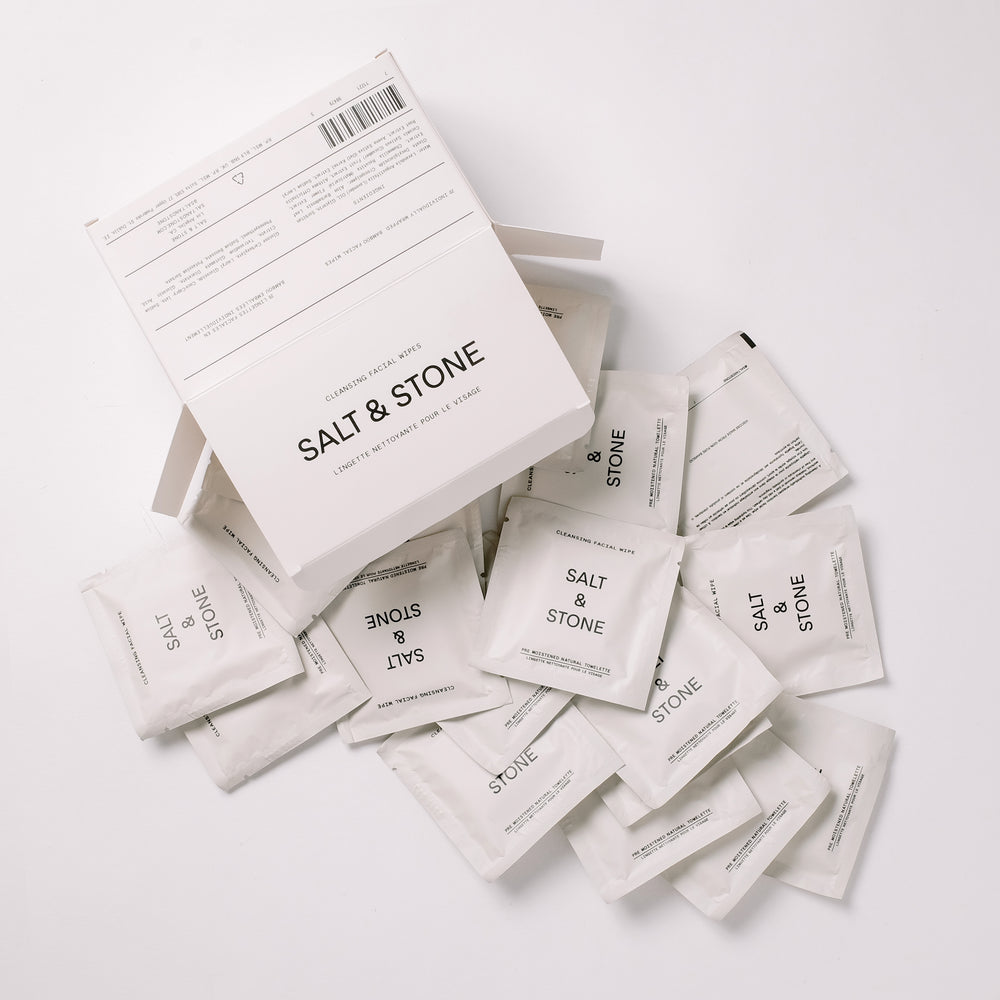 Salt & Stone Cleansing Facial Wipes | 10% off first order | Free express shipping and samples