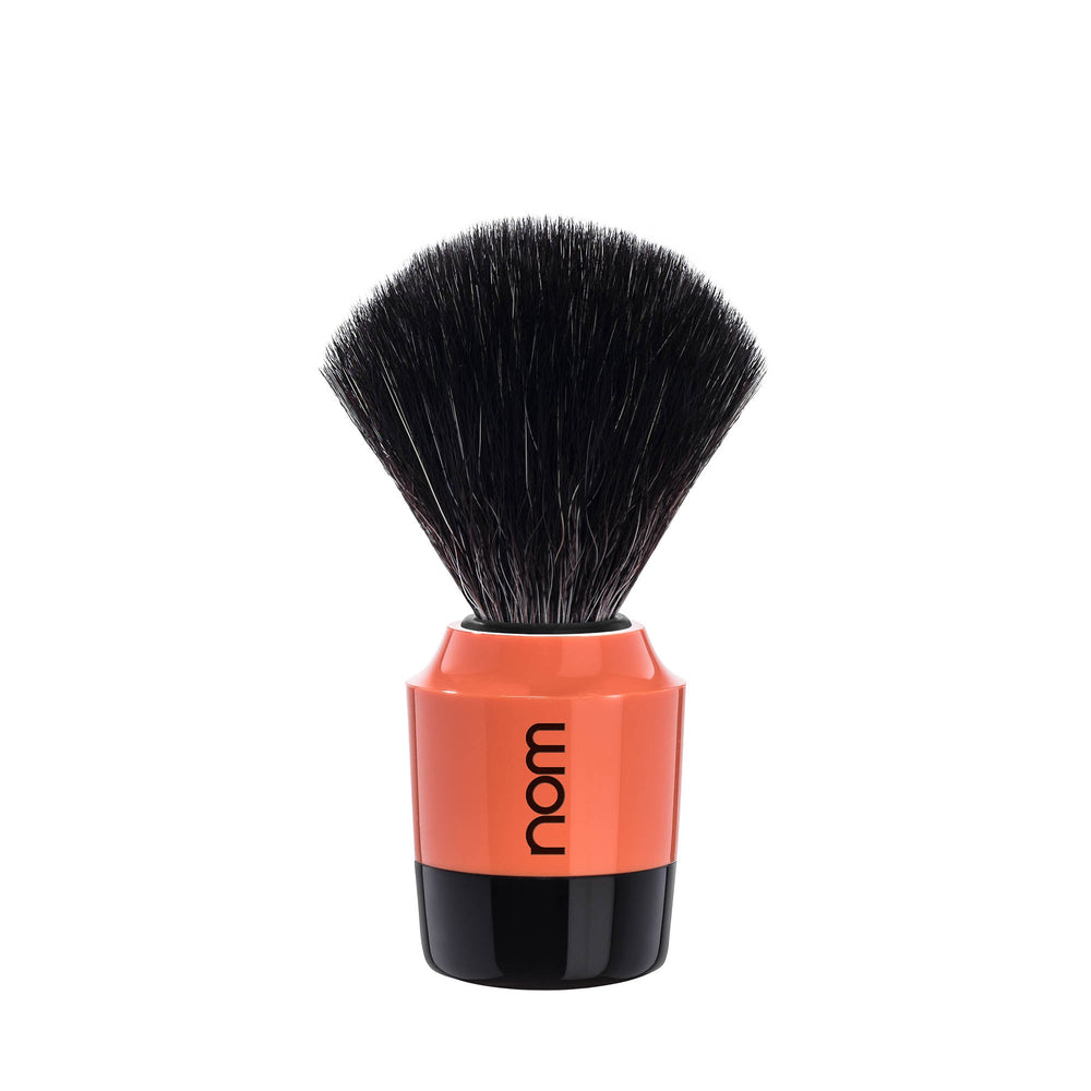 nom MARTEN, Plastic Black/Coral, Black Fibre Shaving Brush