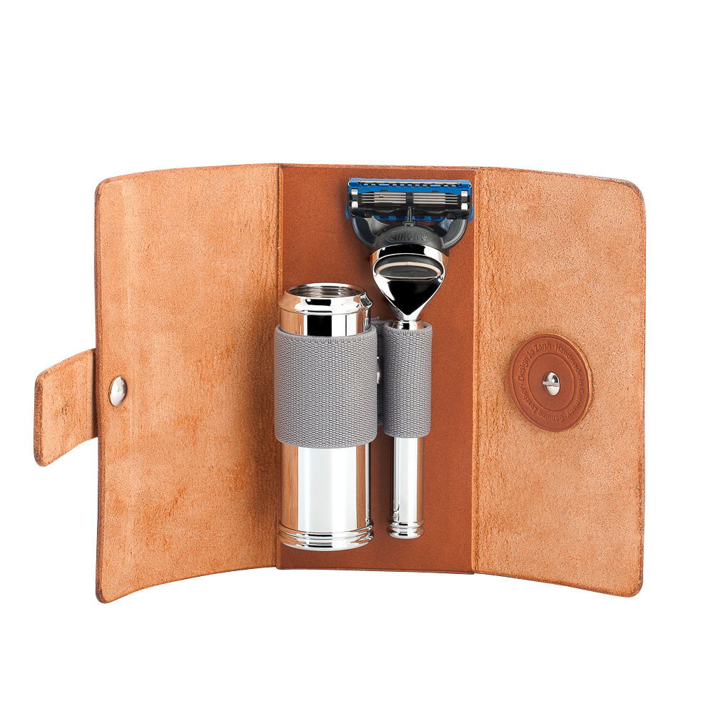 MÜHLE TRAVEL - Travel Shaving Set with Leather Case