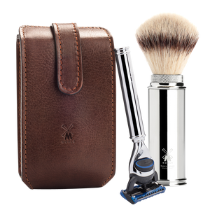 MÜHLE TRAVEL - Travel Shaving Set with Leather Pouch