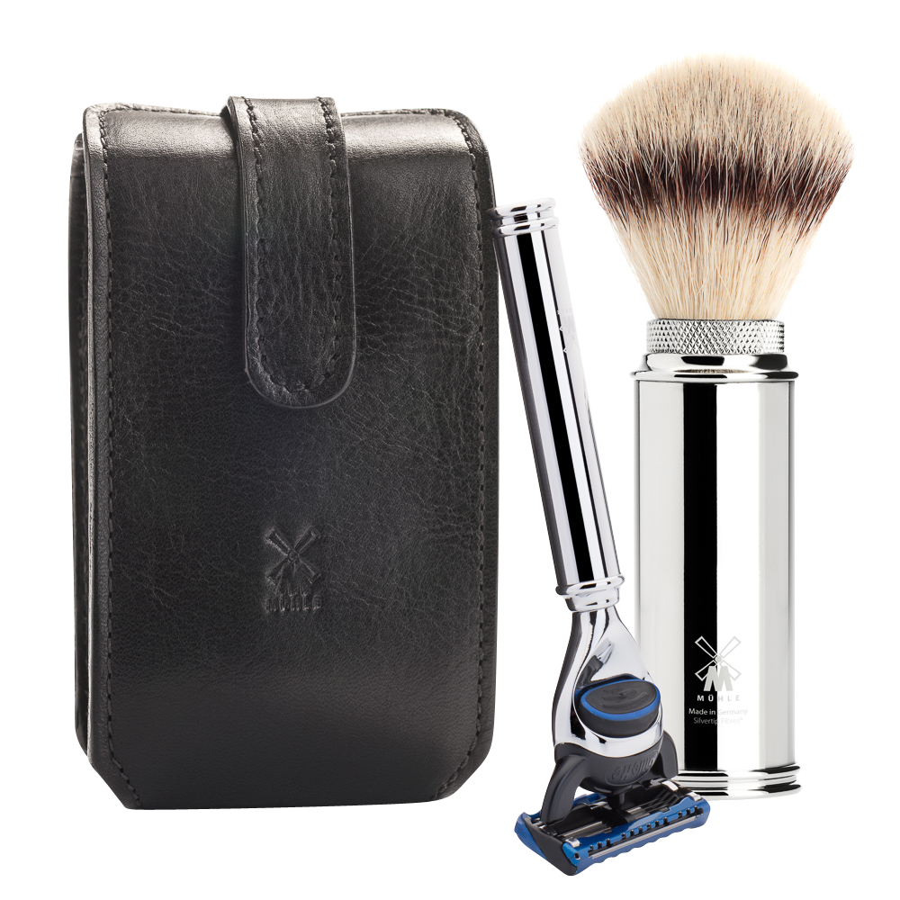 MÜHLE TRAVEL - Travel Shaving Set with Leather Pouch